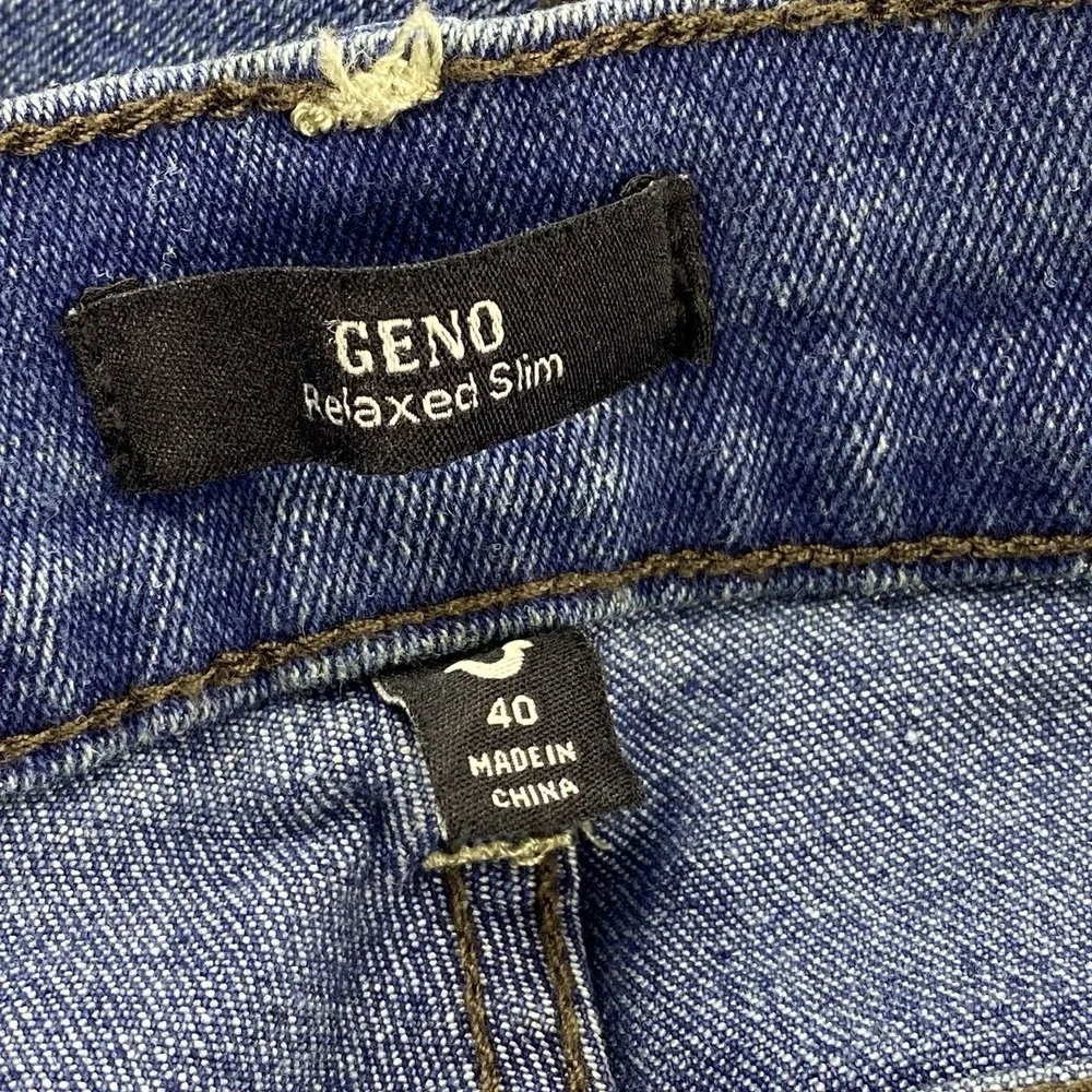 True Religion Jeans Mens 38 Blue Geno Slim Straight Whiskered Y2K Streetwear